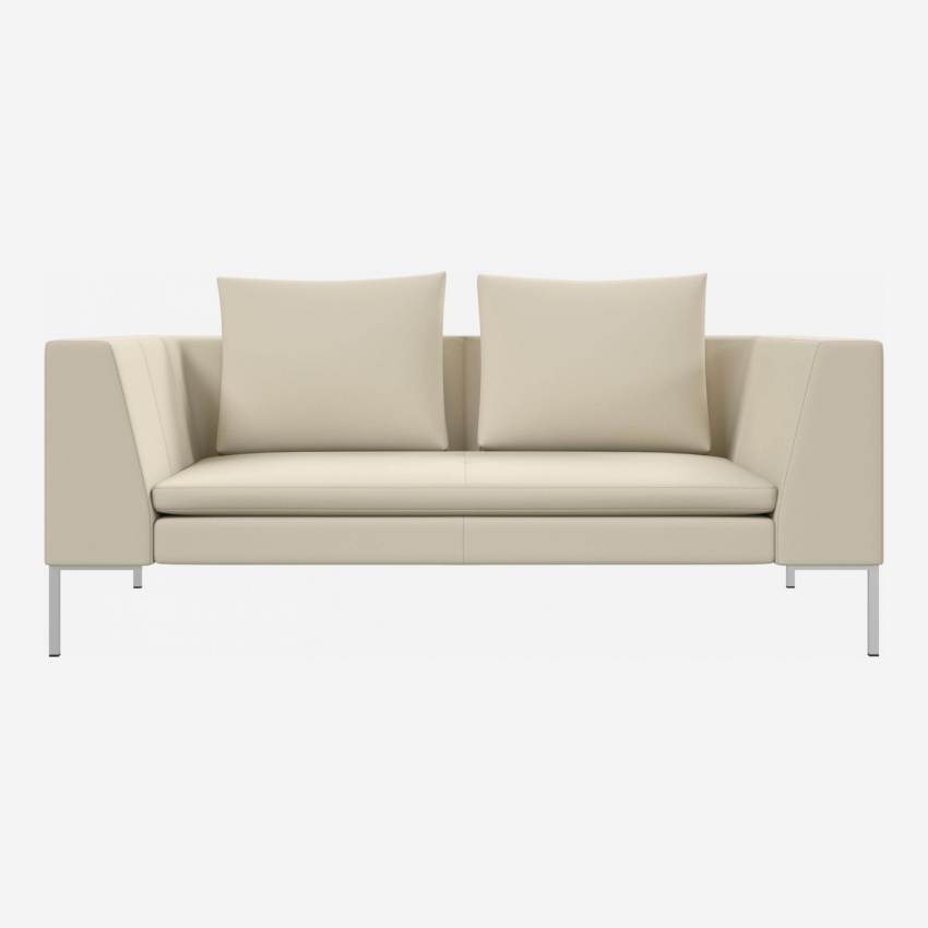 2-Sitzer-Sofa aus Savoy-Leder - Alabasterweiß