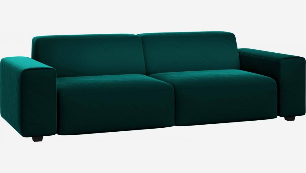 4-Sitzer Sofa aus Samt - Smaragdgrün