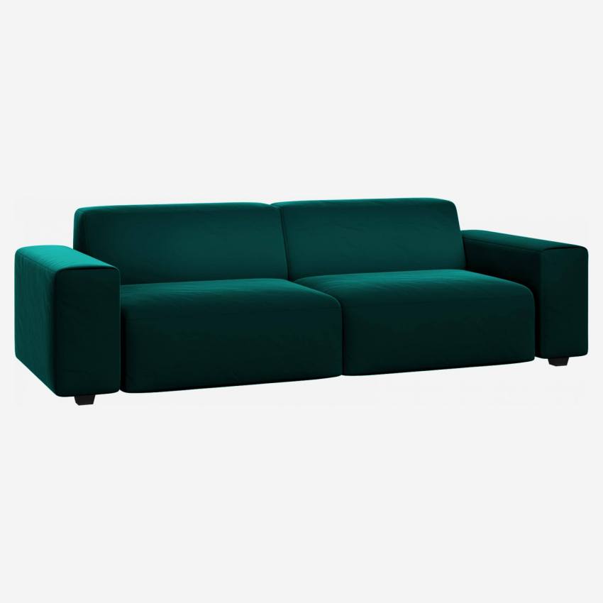 4-Sitzer Sofa aus Samt - Smaragdgrün