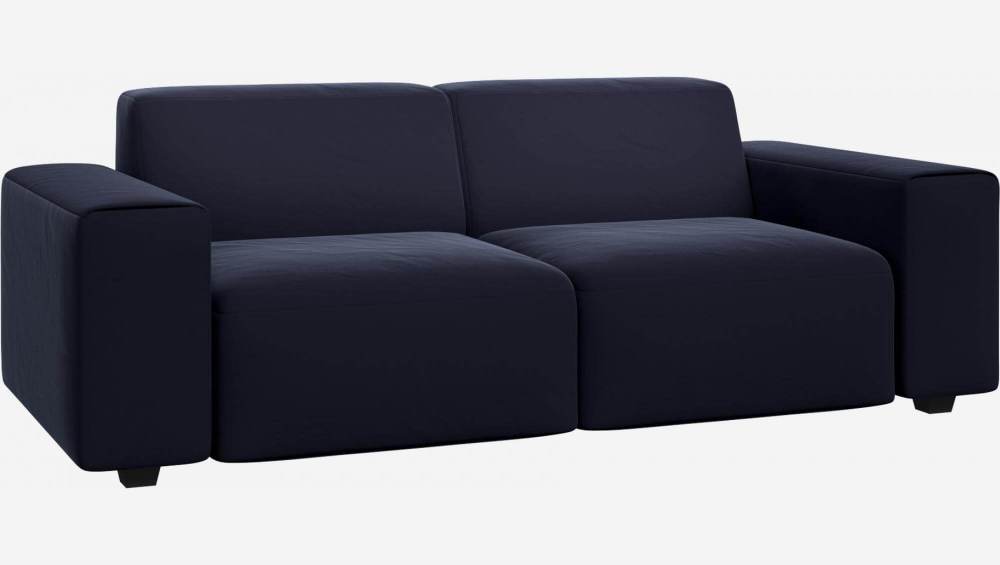 3-Sitzer Sofa aus Samt - Tintenblau