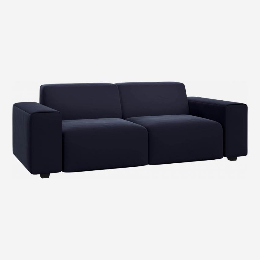 3-Sitzer Sofa aus Samt - Tintenblau