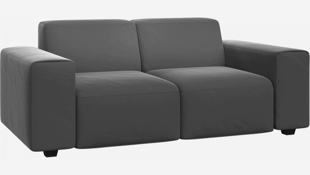 2-Sitzer Sofa aus Samt - Schiefergrau