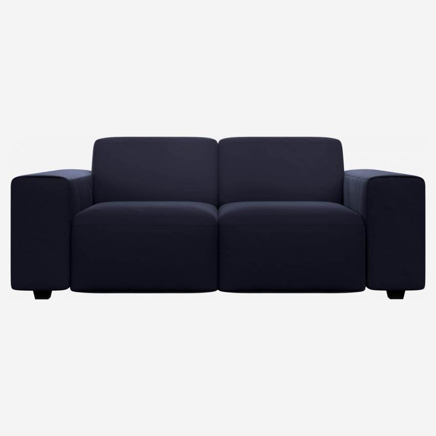 2-Sitzer Sofa aus Samt - Tintenblau