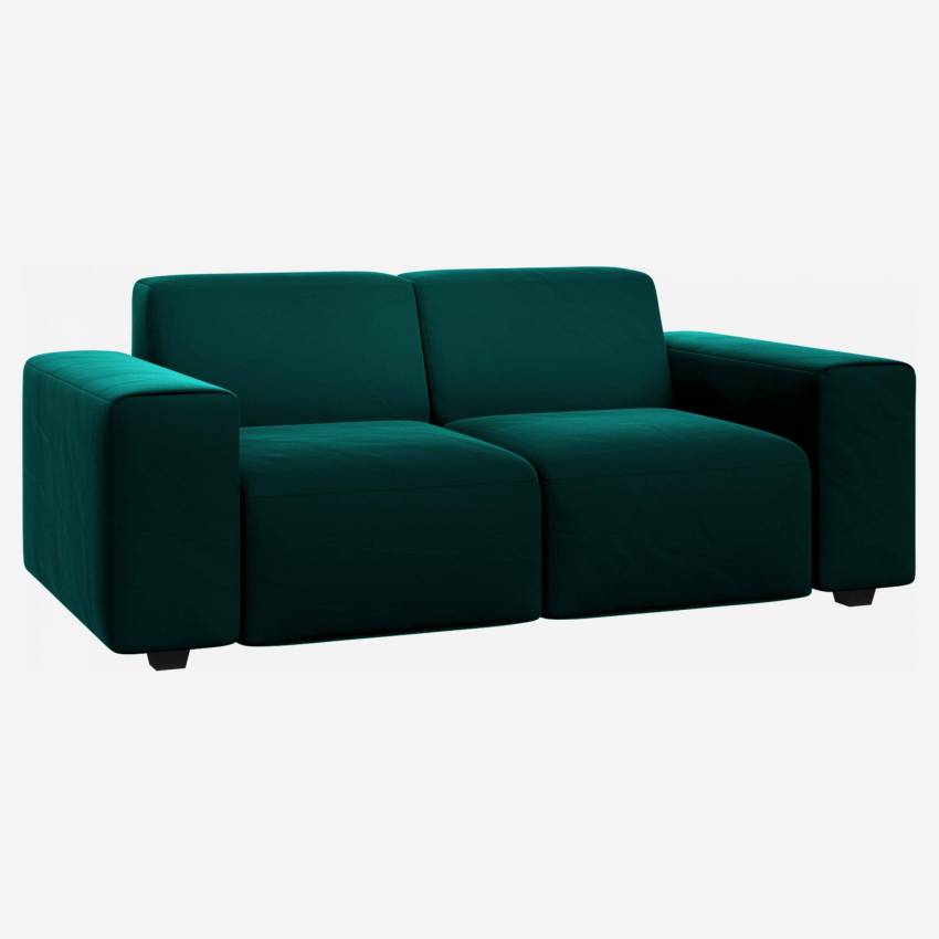 2-Sitzer Sofa aus Samt - Smaragdgrün
