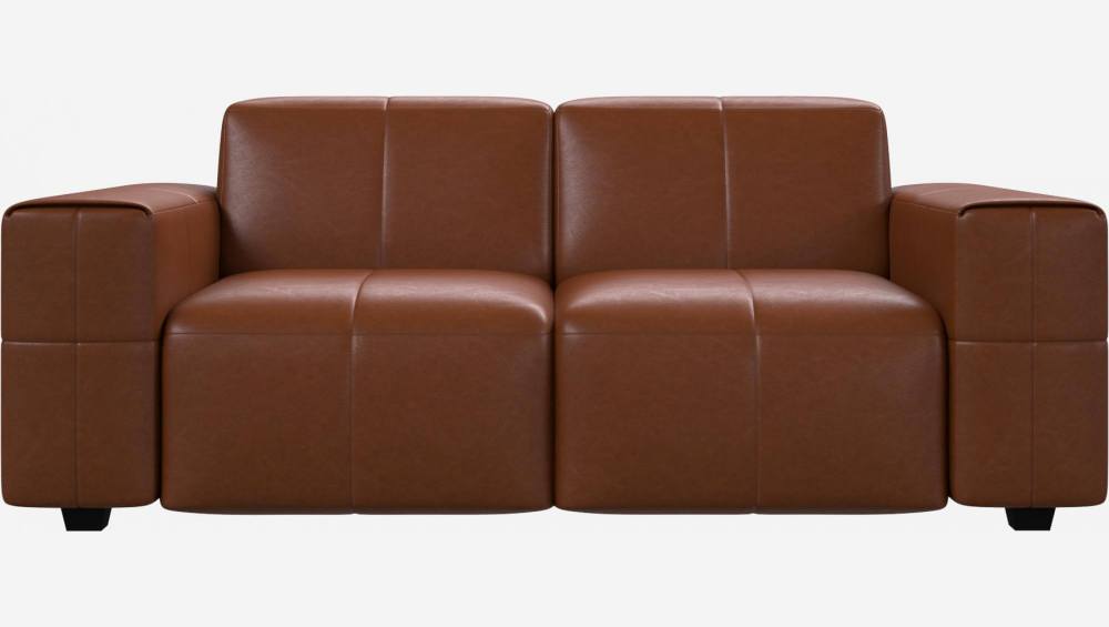 Sofá 2 plazas en piel Vintage Leather - Marrón coñac 