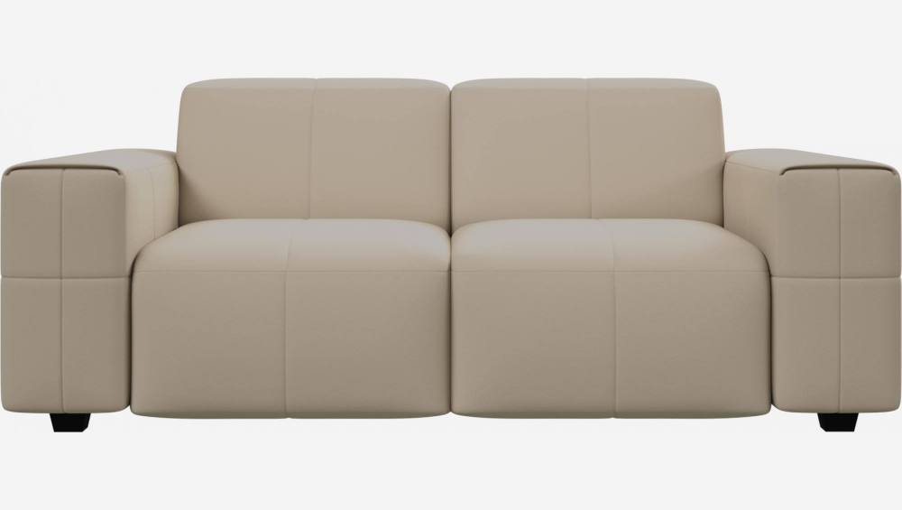 2-Sitzer Sofa aus Savoy-Leder - Alabasterweiß