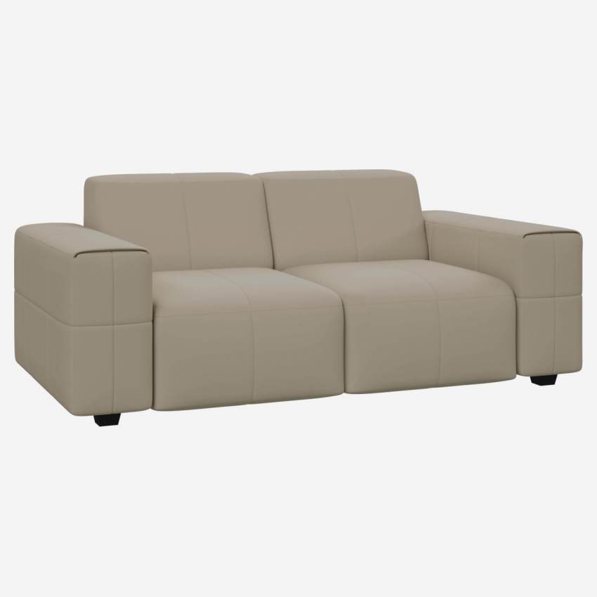 2-Sitzer Sofa aus Savoy-Leder - Alabasterweiß