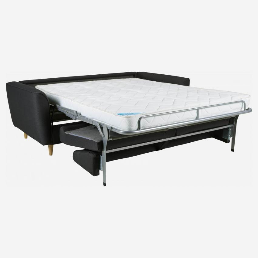 Sofá cama 3 plazas de tela - Gris oscuro