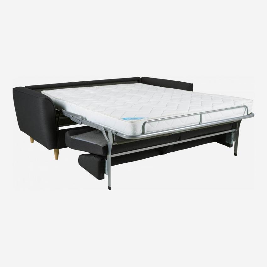 Sofá cama 3 plazas de tela - Gris oscuro