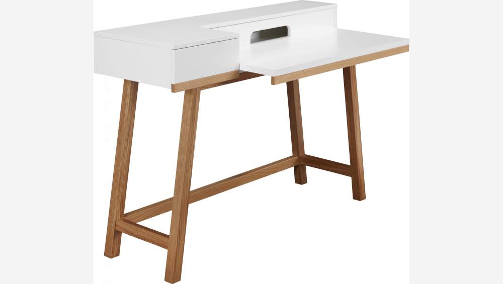 Bureau blanc et chêne