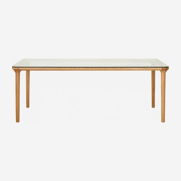 Table rectangulaire en verre et chêne - Design by Habitat Design Studio