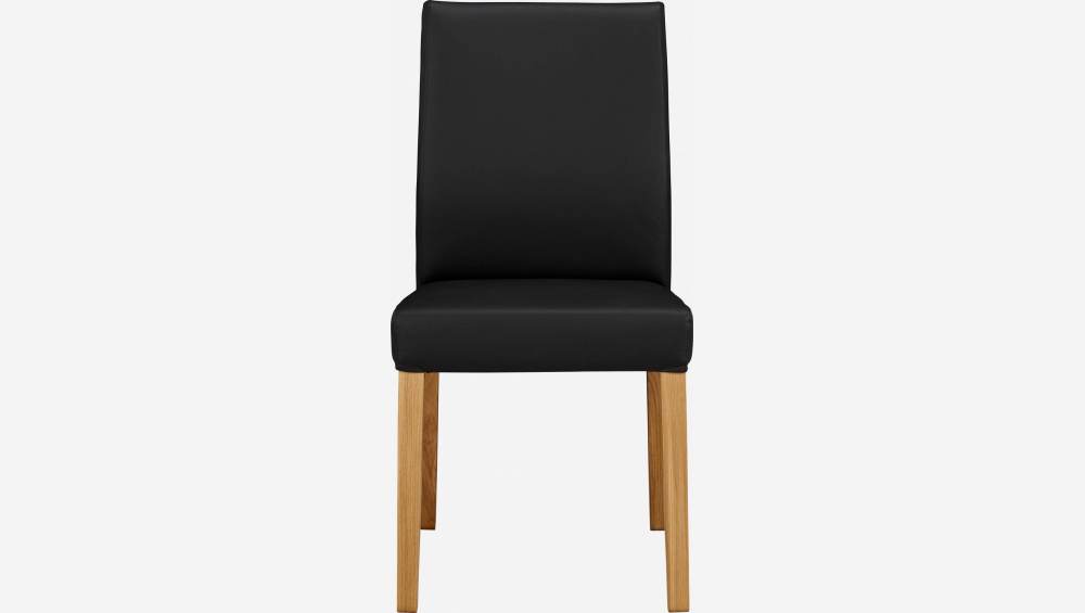 Cadeira de carvalho - Pele de cor preta
