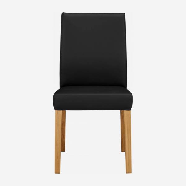 Cadeira de carvalho - Pele de cor preta