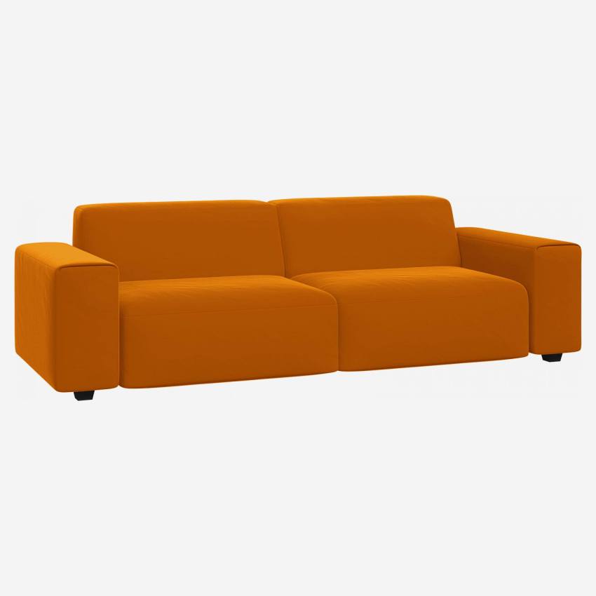 4-Sitzer-Sofa aus Samt - Senfgelb