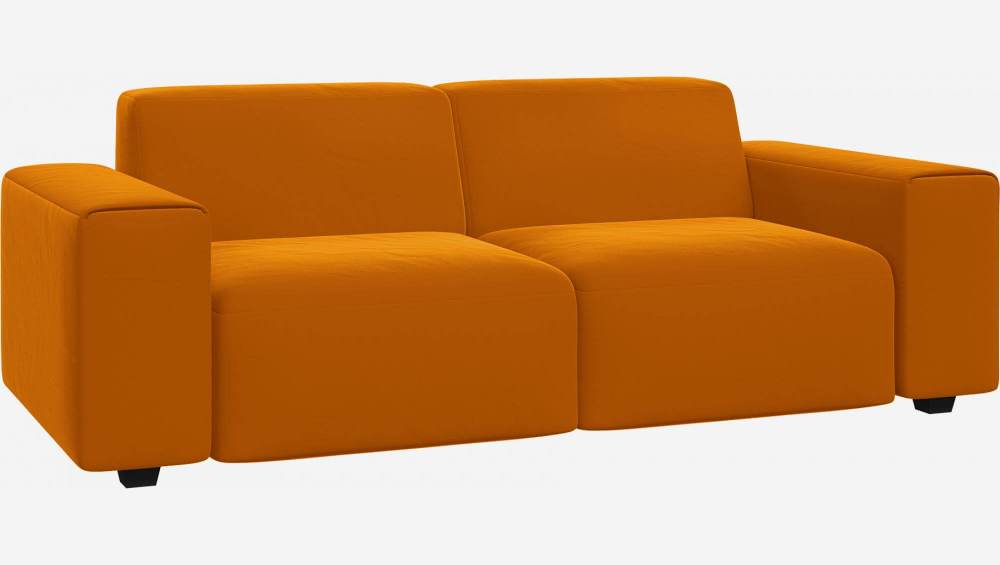 3-Sitzer-Sofa aus Samt - Senfgelb