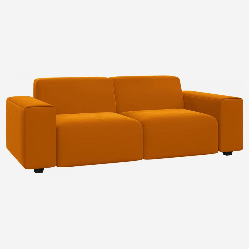 3-Sitzer-Sofa aus Samt - Senfgelb