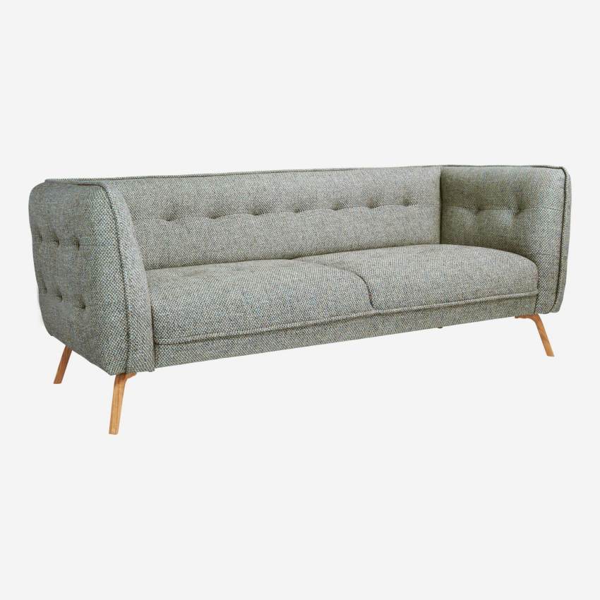 3-Sitzer-Sofa aus Bellagio-Stoff - Himmelblau - Eichenfüße