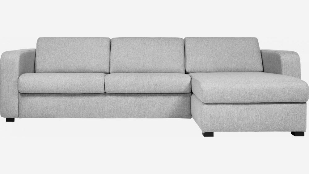 Porto divano letto 3p tessuto grigio chiaro + Angolo, doghe, cassettone -  Habitat
