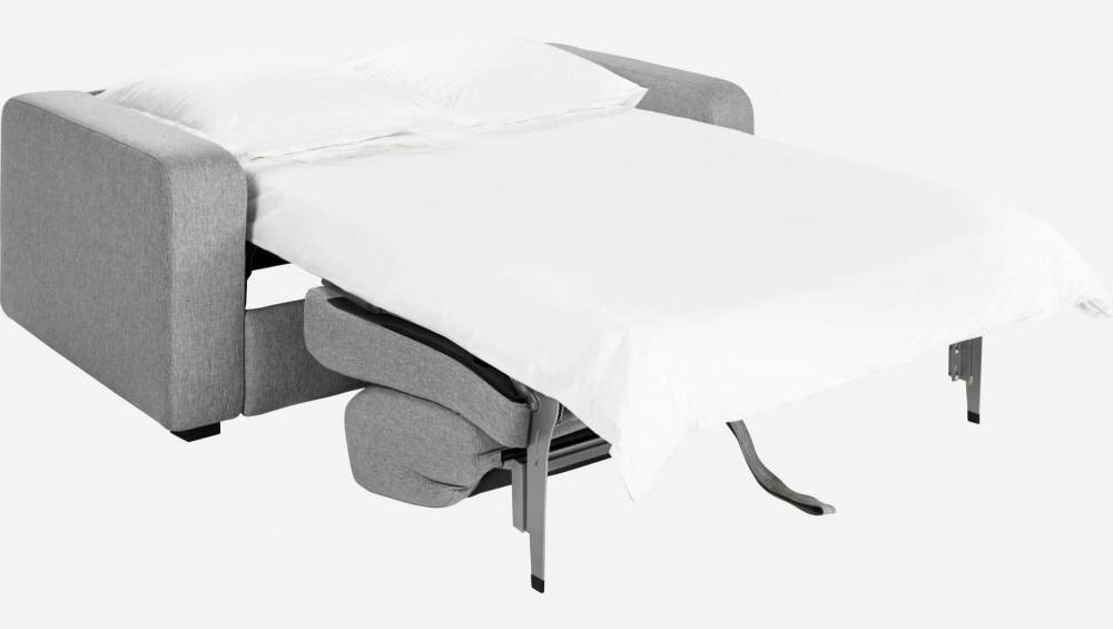 Canapé 2 places convertible en tissu avec sommier à lattes - Gris clair