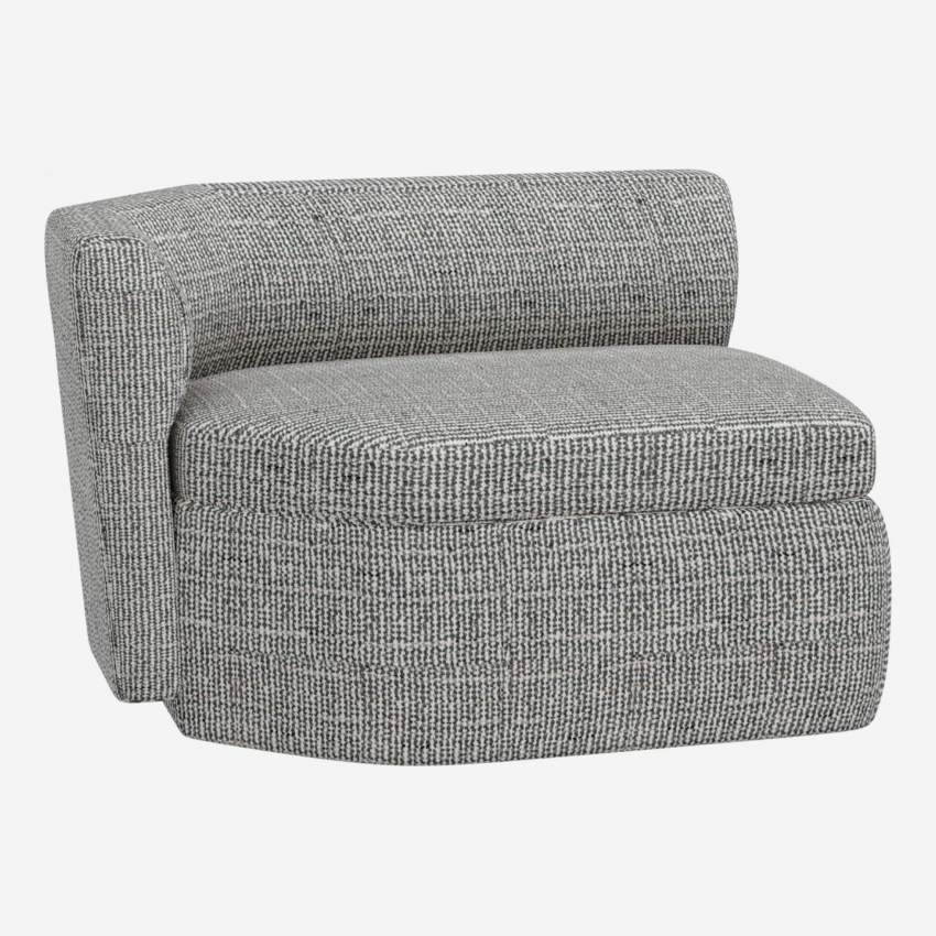 Chaise-longue esquerda em tecido - Cinzento azur - Design by Anthony Guerrée