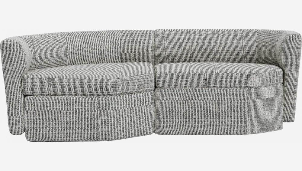 Modulares 2-Sitzer-Sofa mit Ecke links aus Stoff - Azurgrau - Design by Anthony Guerrée