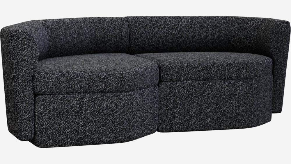 Modulares 2-Sitzer-Sofa mit Ecke links aus Stoff - Obsidianschwarz - Design by Anthony Guerrée