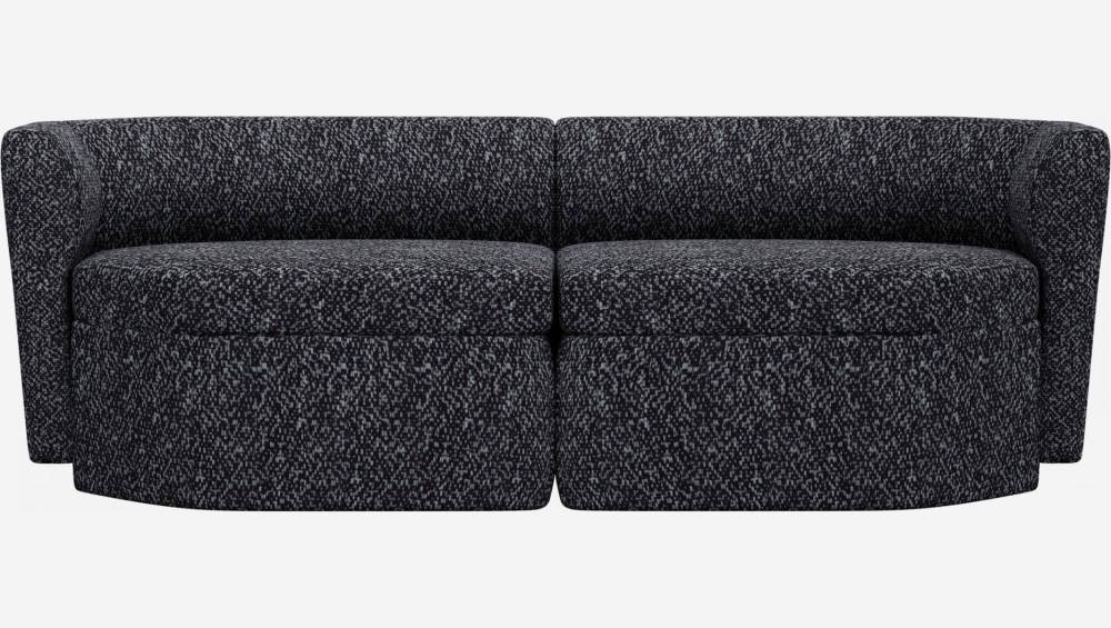 Sofá modular de 2 lugares em tecido - Preto obsidiana - Design by Anthony Guerrée