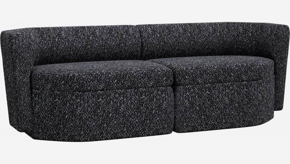 Modulares 2-Sitzer-Sofa aus Stoff - Obsidianschwarz - Design by Anthony Guerrée