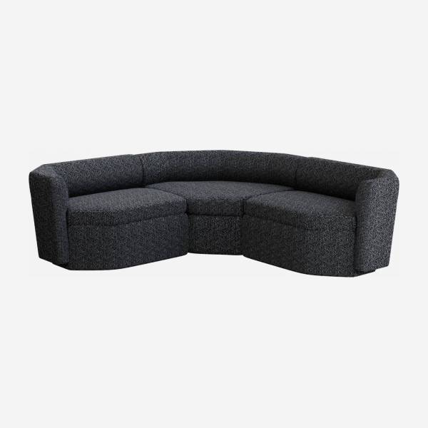 Modulares 3-Sitzer-Sofa aus Stoff - Obsidianschwarz - Design by Anthony Guerrée
