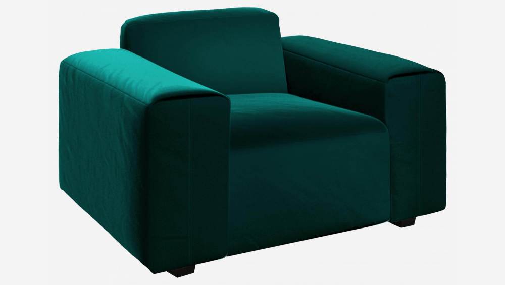Sessel aus Samt - Smaragdgrün