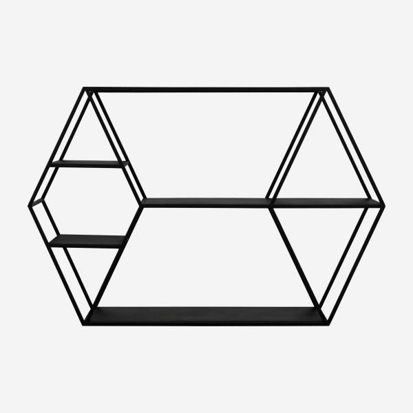 Etagère hexagonale en acier - Noir