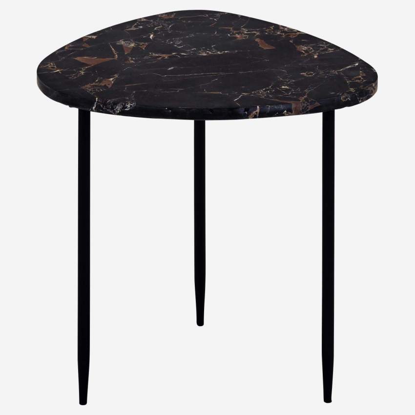 Tavolino in marmo e metallo - Nero