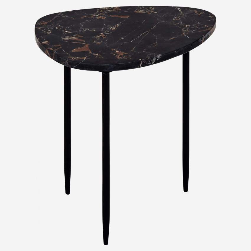 Tavolino in marmo e metallo - Nero