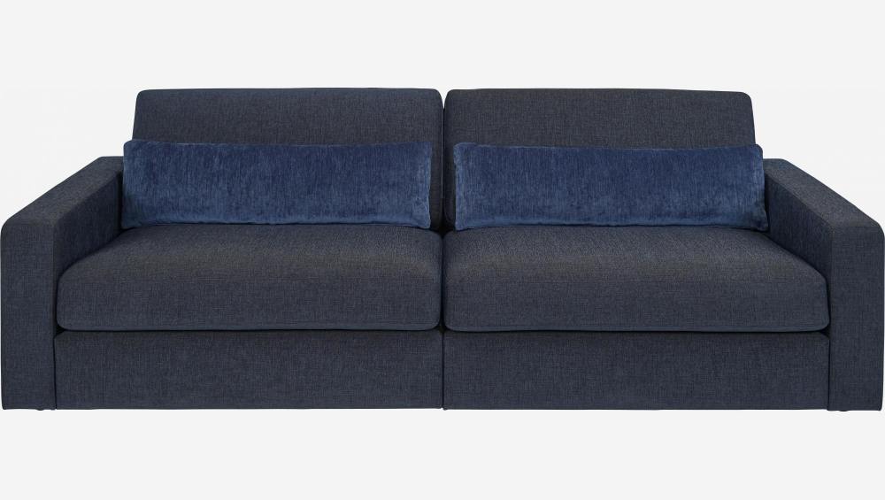 Canapé 3 places en tissu  - Bleu 