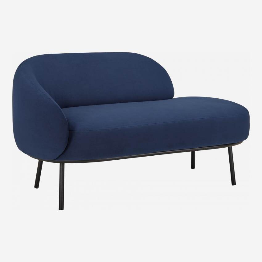Chaise longue de veludo - Azul 