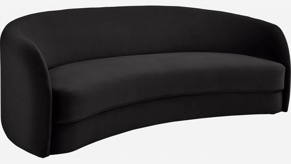 Gebogenes Sofa aus Samt - Schwarz 