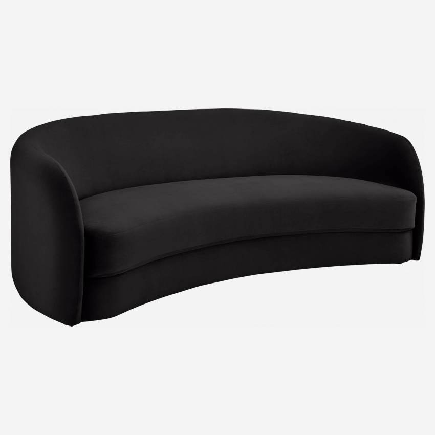 Gebogenes Sofa aus Samt - Schwarz 
