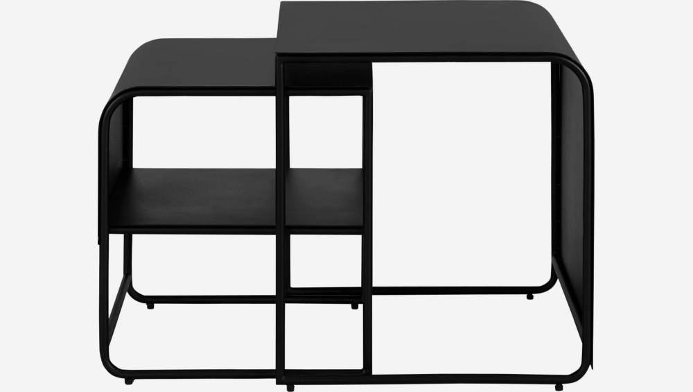 Set de 2 mesas auxiliares en metal - Negro