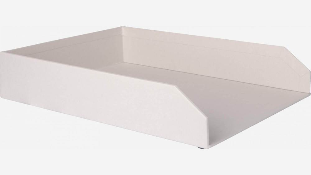 2er-Set stapelbare Briefablagen aus Pappkarton – 23,5 x 6,5 x 32 cm – Grau