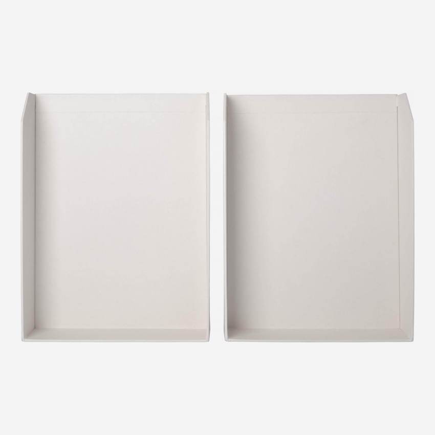 Set di 2 striscioni di cartone impilabili - 23,5 x 6,5 x 32 cm - Grigio