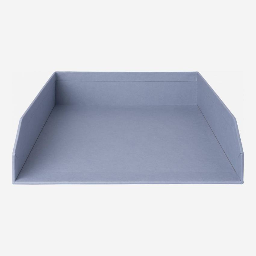 Lot de 2 bannettes empilables en carton – 23,5 x 6,5 x 32 cm – Bleu