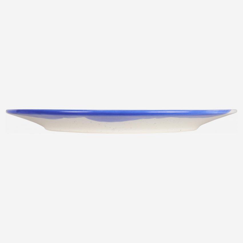 Dessertteller aus Fayence - 22 cm - Blau