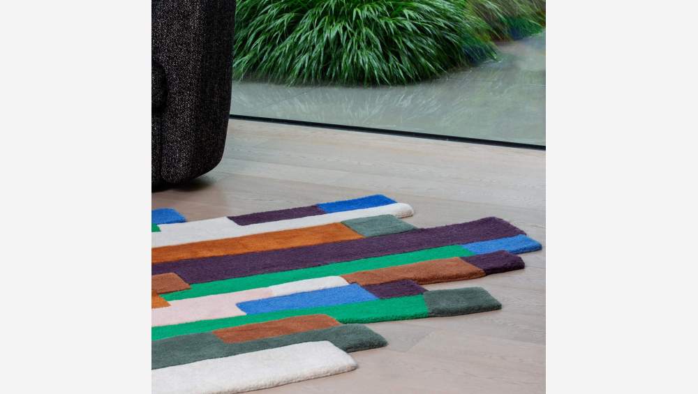 Met de hand getuft wollen tapijt - 150 x 240 cm - Multicolor - Design by Floriane Jacques