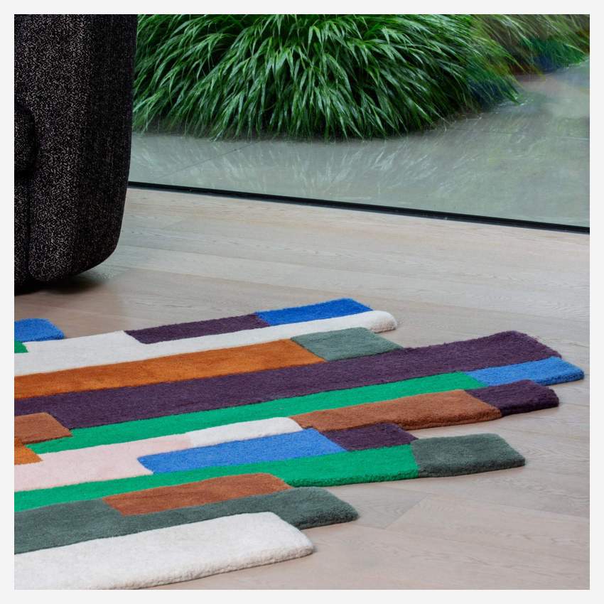 Met de hand getuft wollen tapijt - 150 x 240 cm - Multicolor - Design by Floriane Jacques
