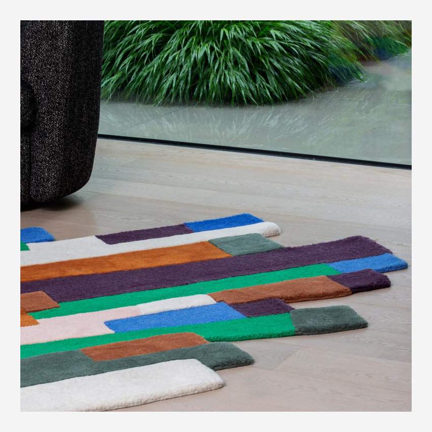 Tapete em lã tufado à mão - 150 x 240 cm - Multicolor - Design by Floriane Jacques