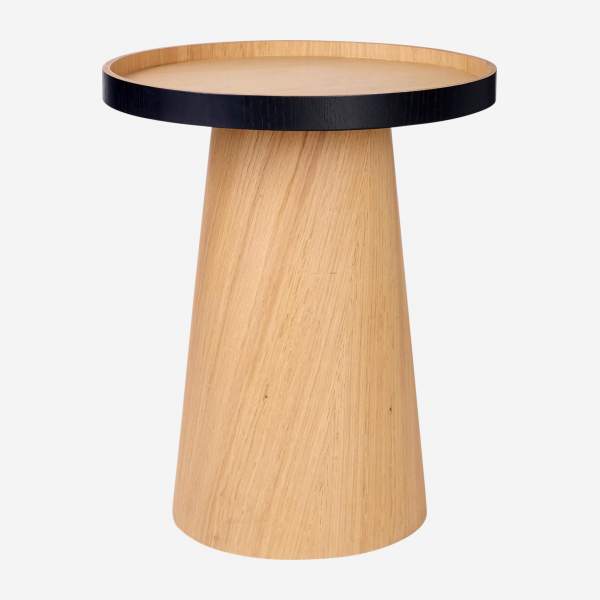 Mesa de apoio cogumelo - Altura 53,5 cm - Preto e Natural