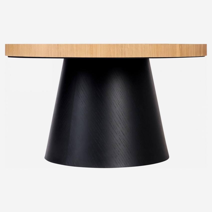 Table d'appoint ronde - Hauteur 40 cm - Noir et naturel
