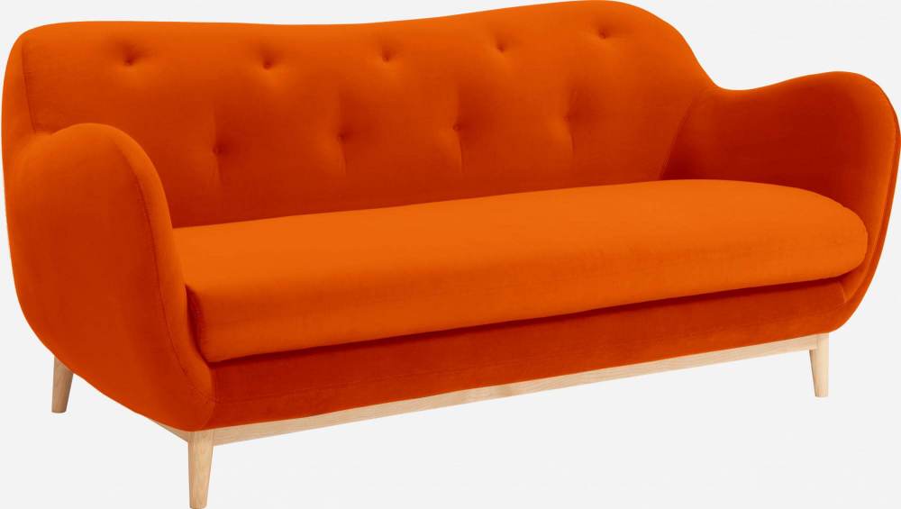 3-Sitzer-Sofa aus Samt - Orange - Design by Adrien Carvès