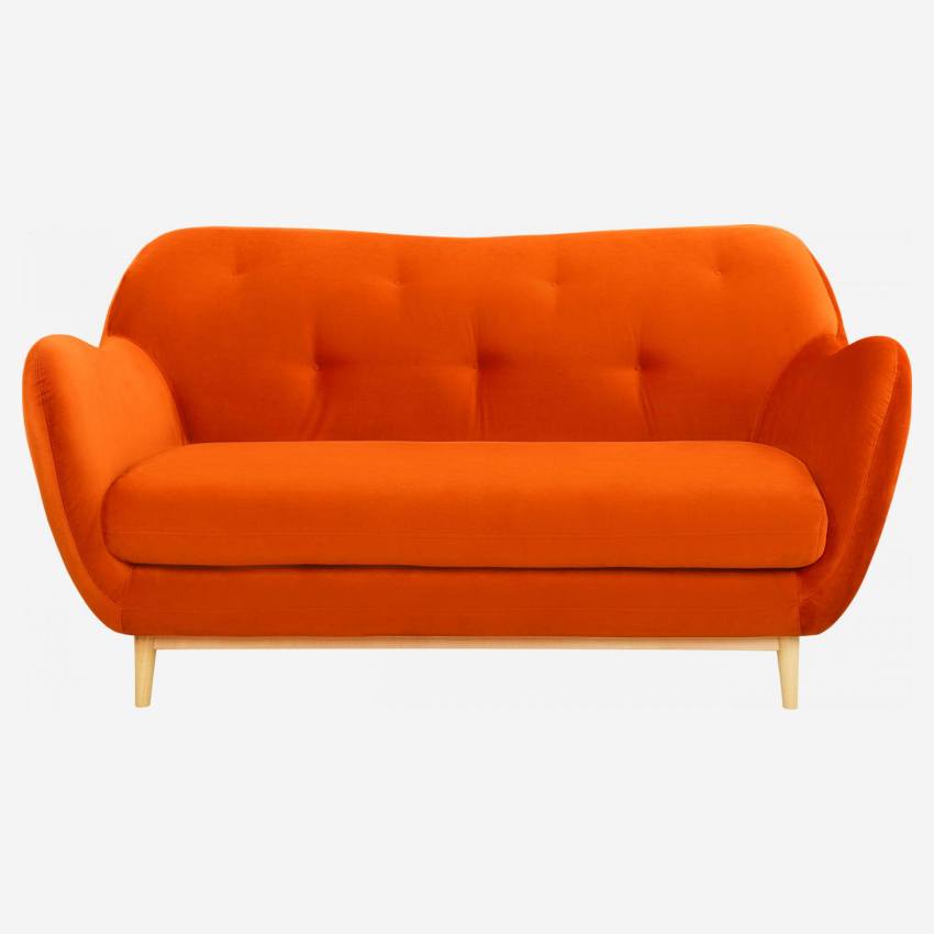 2-Sitzer-Sofa aus Samt - Orange - Design by Adrien Carvès