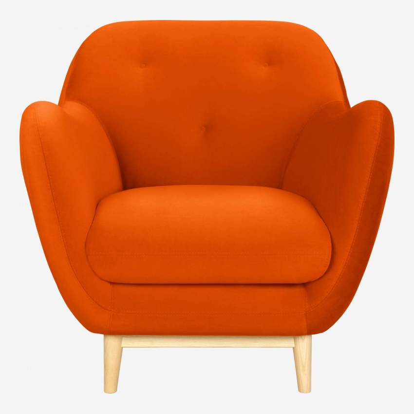 Poltrona in velluto - Design di Adrien Carvès - Arancione